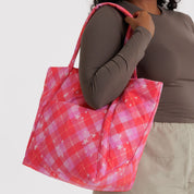 BAGGU Cloud Bag (Pink Star Plaid)