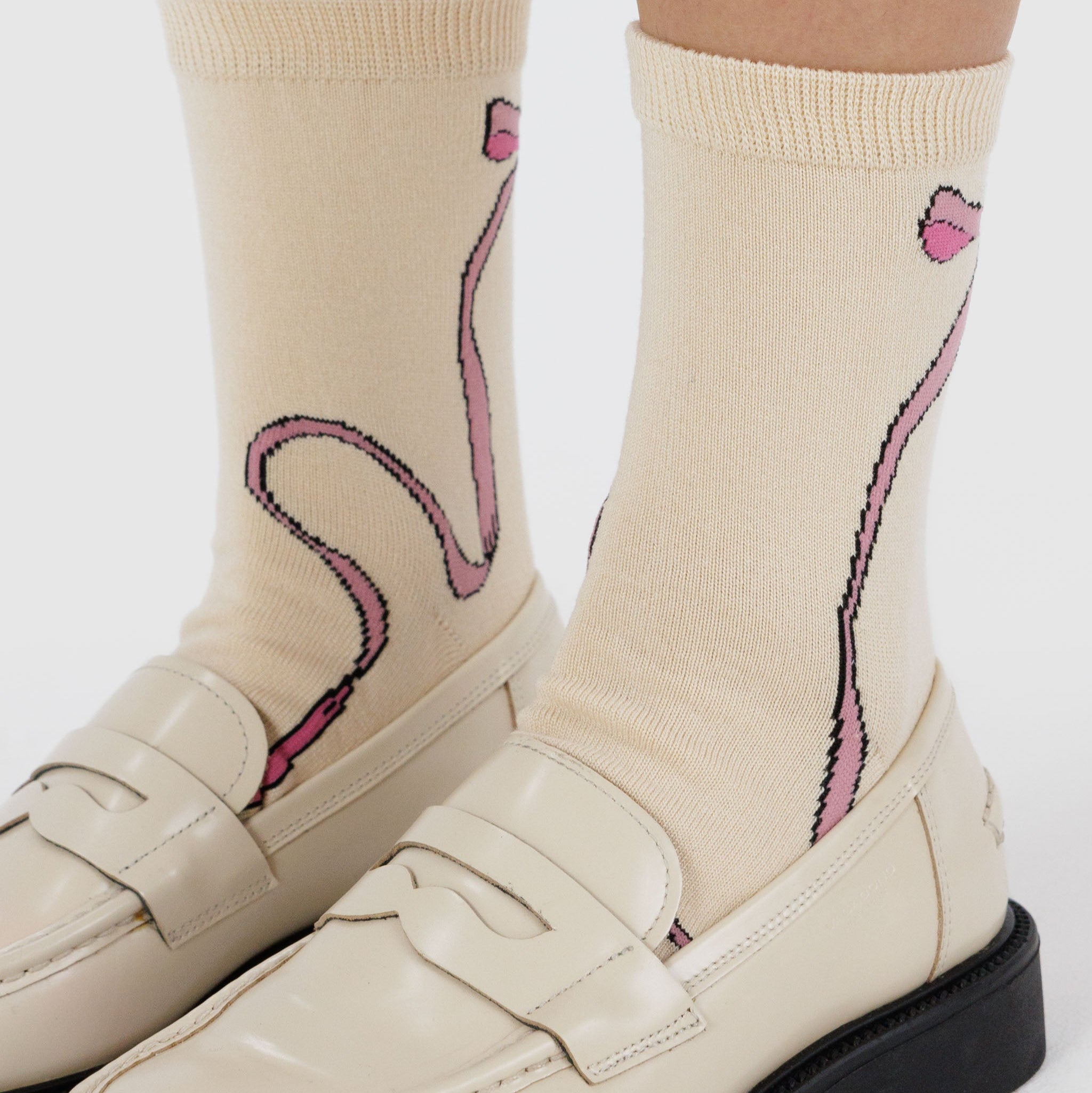 Crew Socks (Pink Bow)