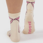 Crew Socks (Pink Bow)