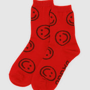 Crew Socks (Red Happy)