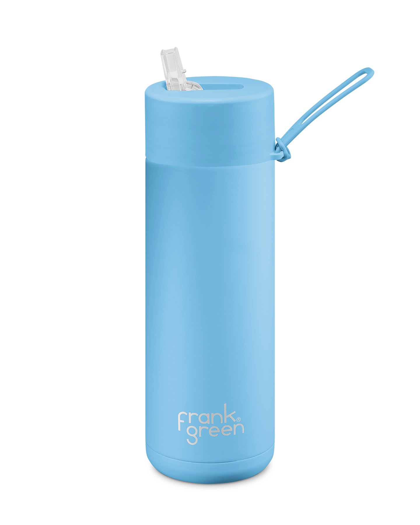 FrankGreen: Ceramic Bottle Sky Blue 20oz/595ml (Straw Lid)