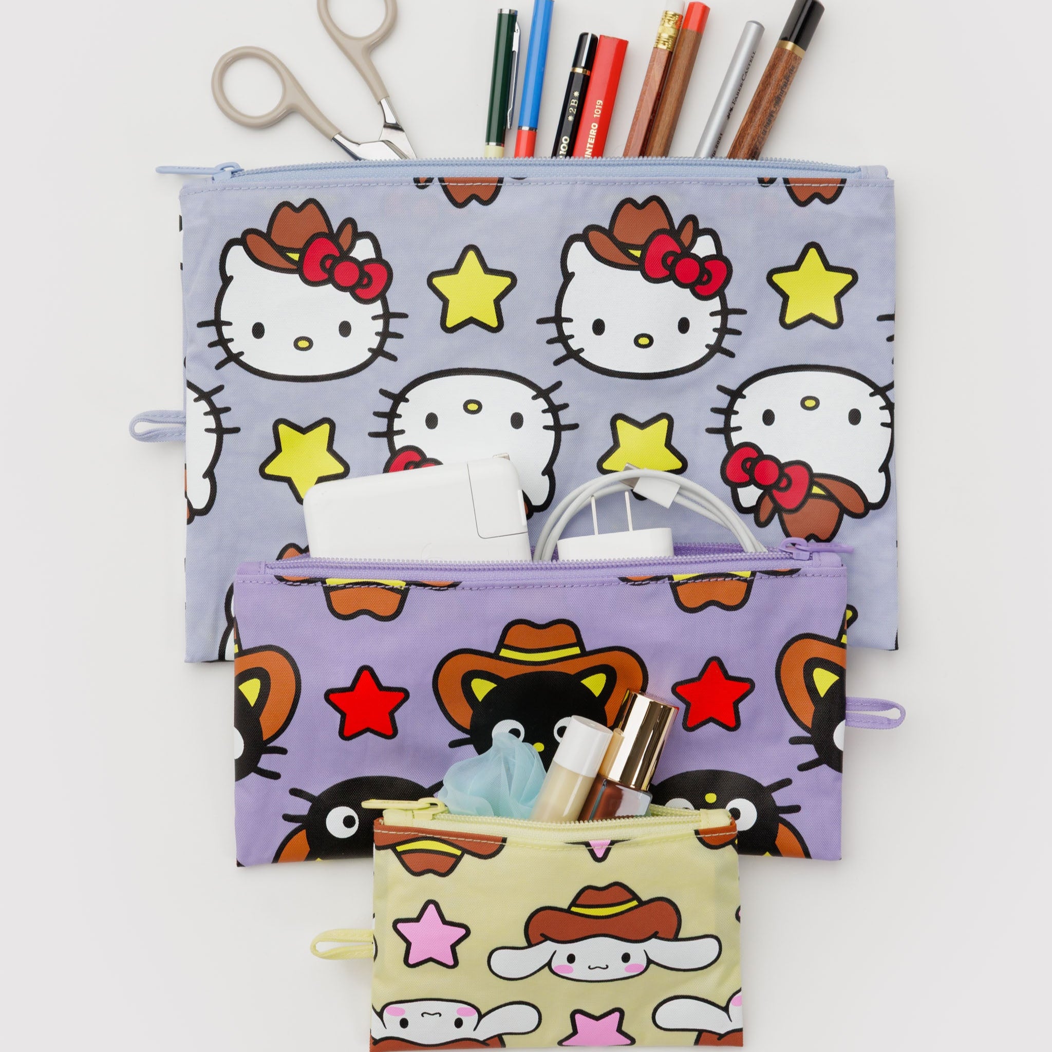 BAGGU Flat Pouch Set (Hello Kitty & Friends Western)
