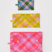 BAGGU Flat Pouch Set (Star Plaid)