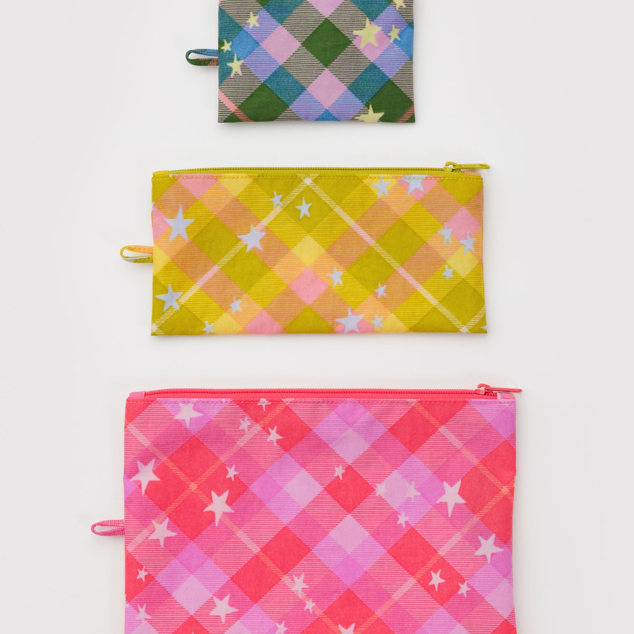 BAGGU Flat Pouch Set (Star Plaid)