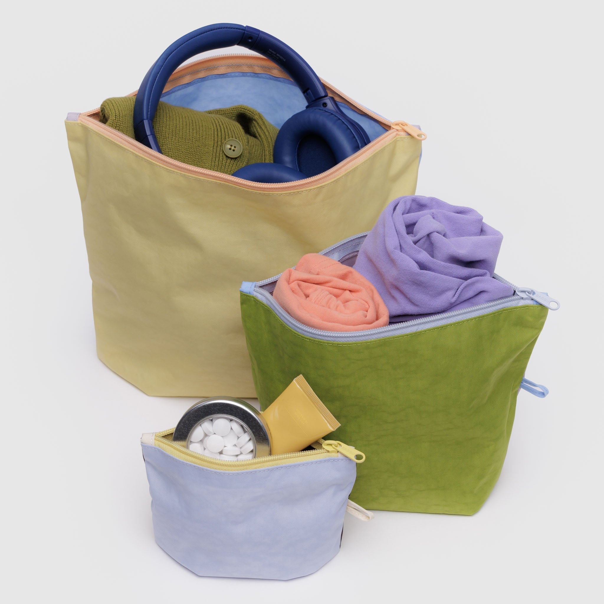 BAGGU Go Pouch Set (Pastels Colorblock)