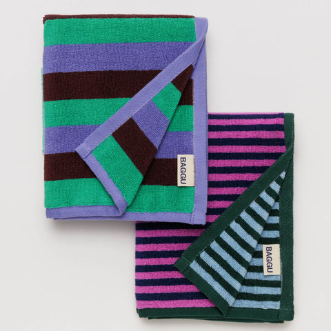 BAGGU Hand Towel Set of 2 (Vacation stripe mix)