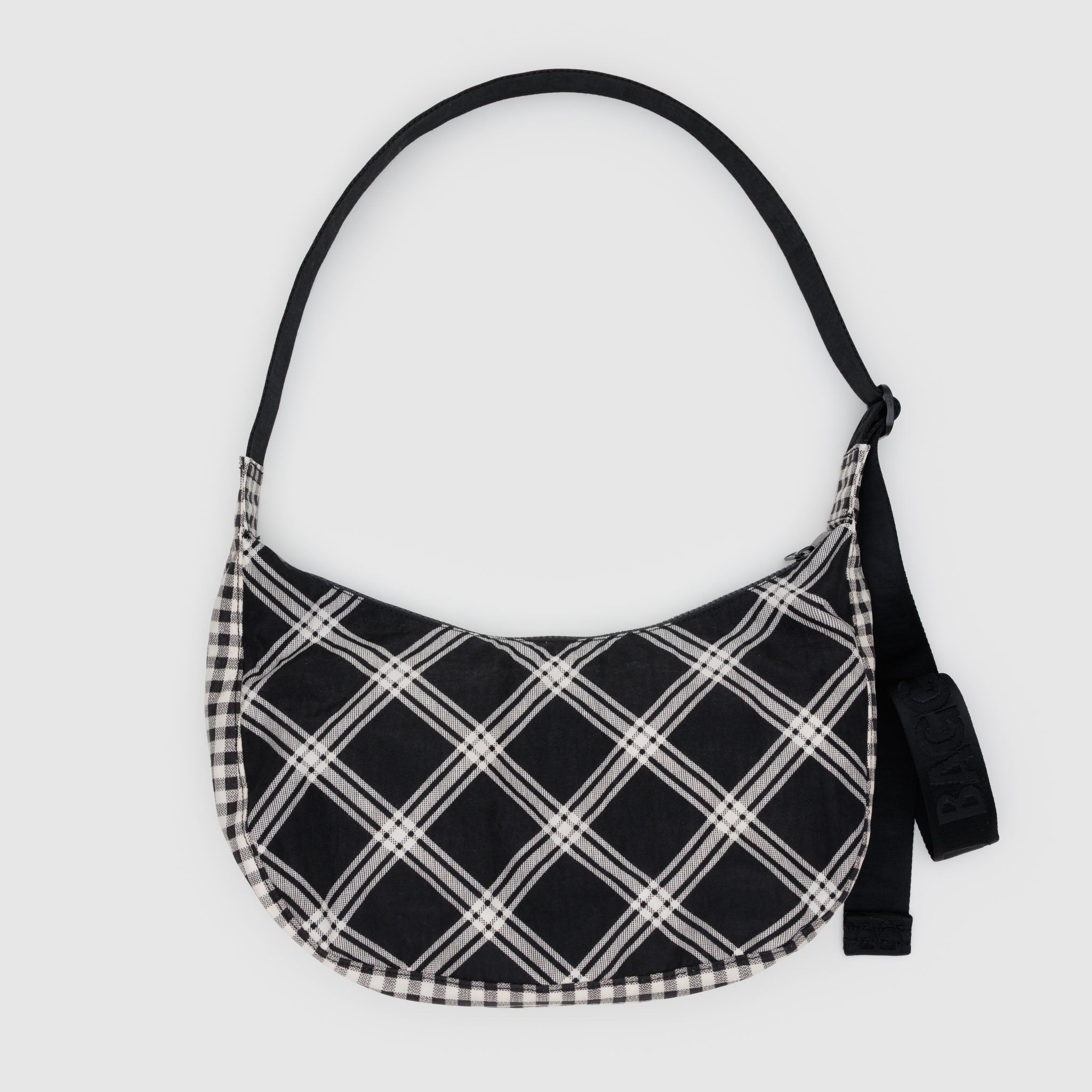 BAGGU Medium Crescent Bag (Mixed Plaid)
