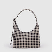 BAGGU Mini Nylon Shoulder Bag (Black & White Gingham)