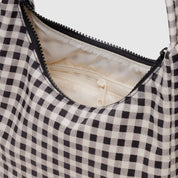 BAGGU Mini Nylon Shoulder Bag (Black & White Gingham)