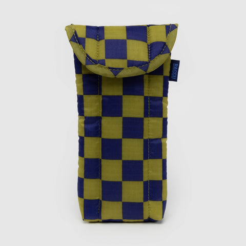 BAGGU Puffy Glasses Sleeve (Pear Navy Check)