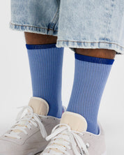 Ribbed Socks (Cornflower Mix)