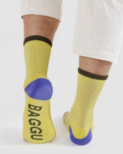 Ribbed Socks (Lemon Curd Mix)