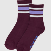 BAGGU Ribbed Socks (Mahogany Stripe)