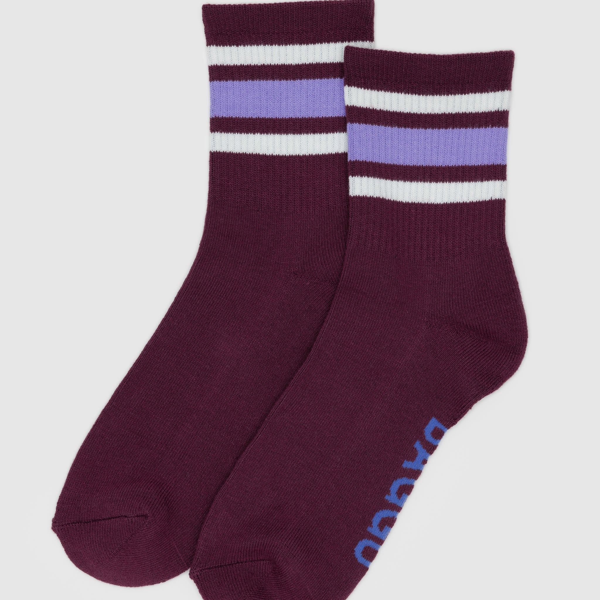 BAGGU Ribbed Socks (Mahogany Stripe)