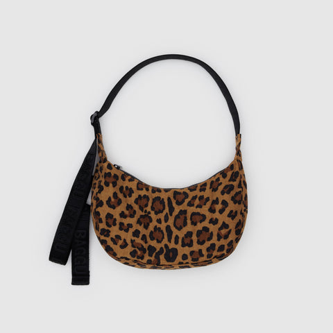 BAGGU Small Crescent Nylon Bag (Leopard)