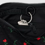 BAGGU Small Crescent Nylon Bag (Painted Wildflower)