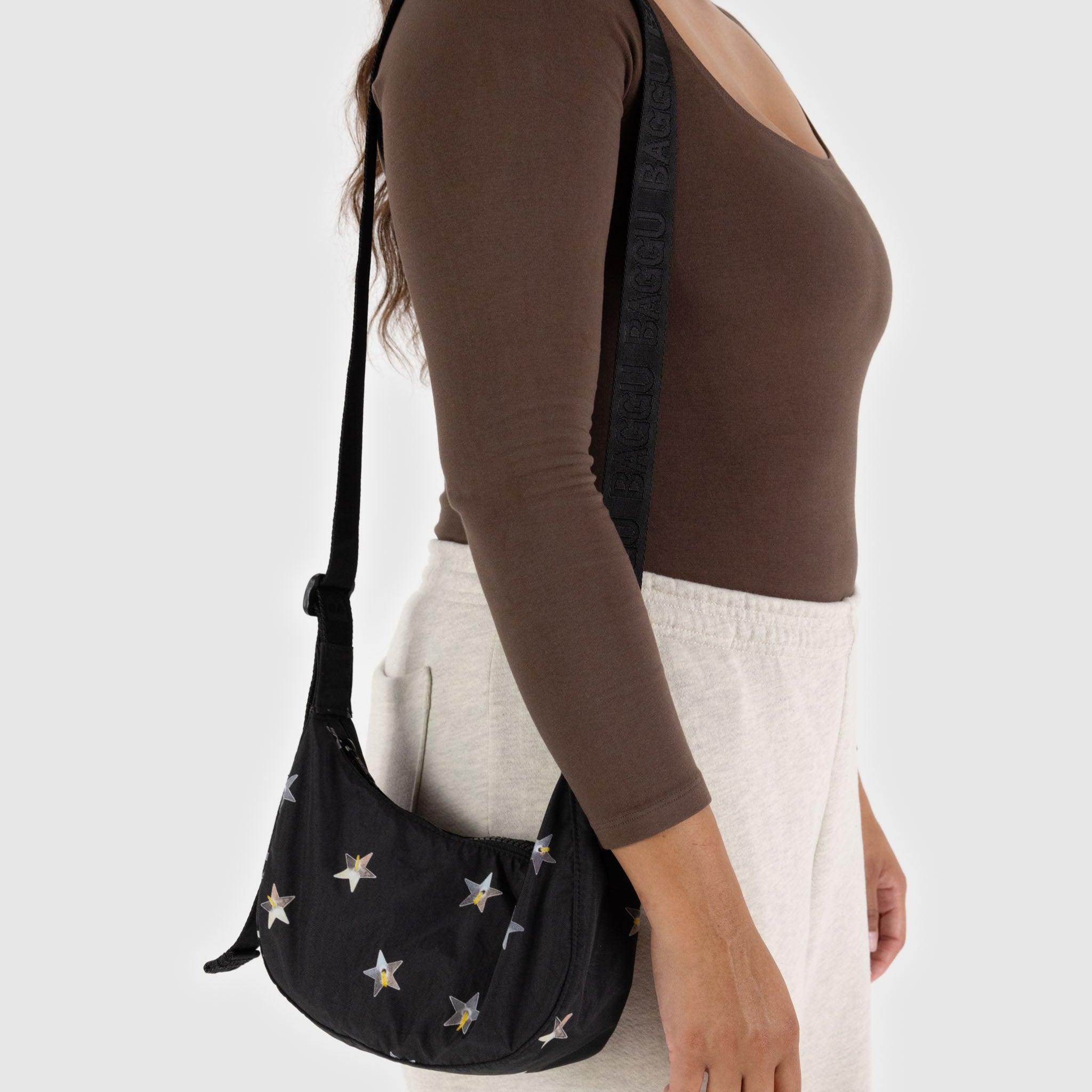 BAGGU Small Nylon Crescent Bag - Stars