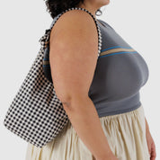 BAGGU Small Nylon Sling (Black & White Gingham)