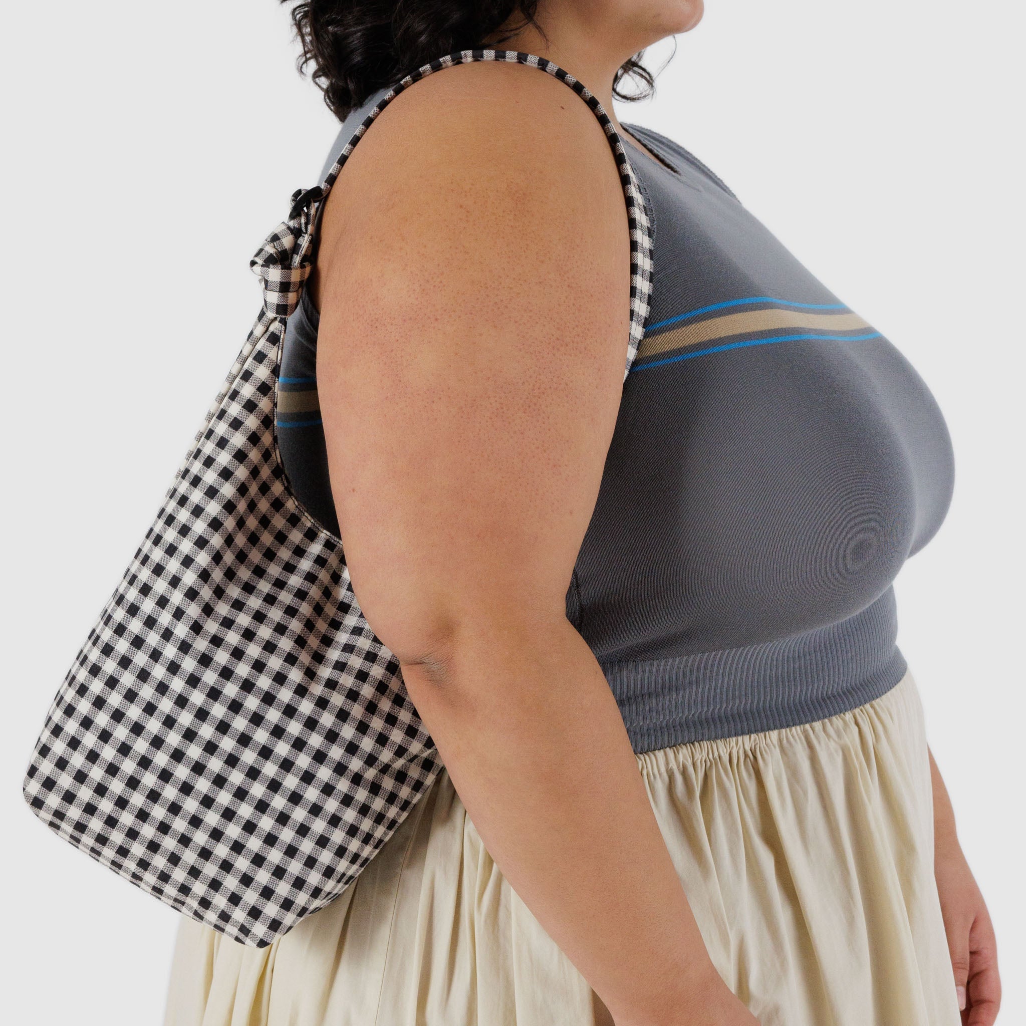 BAGGU Small Nylon Sling (Black & White Gingham)