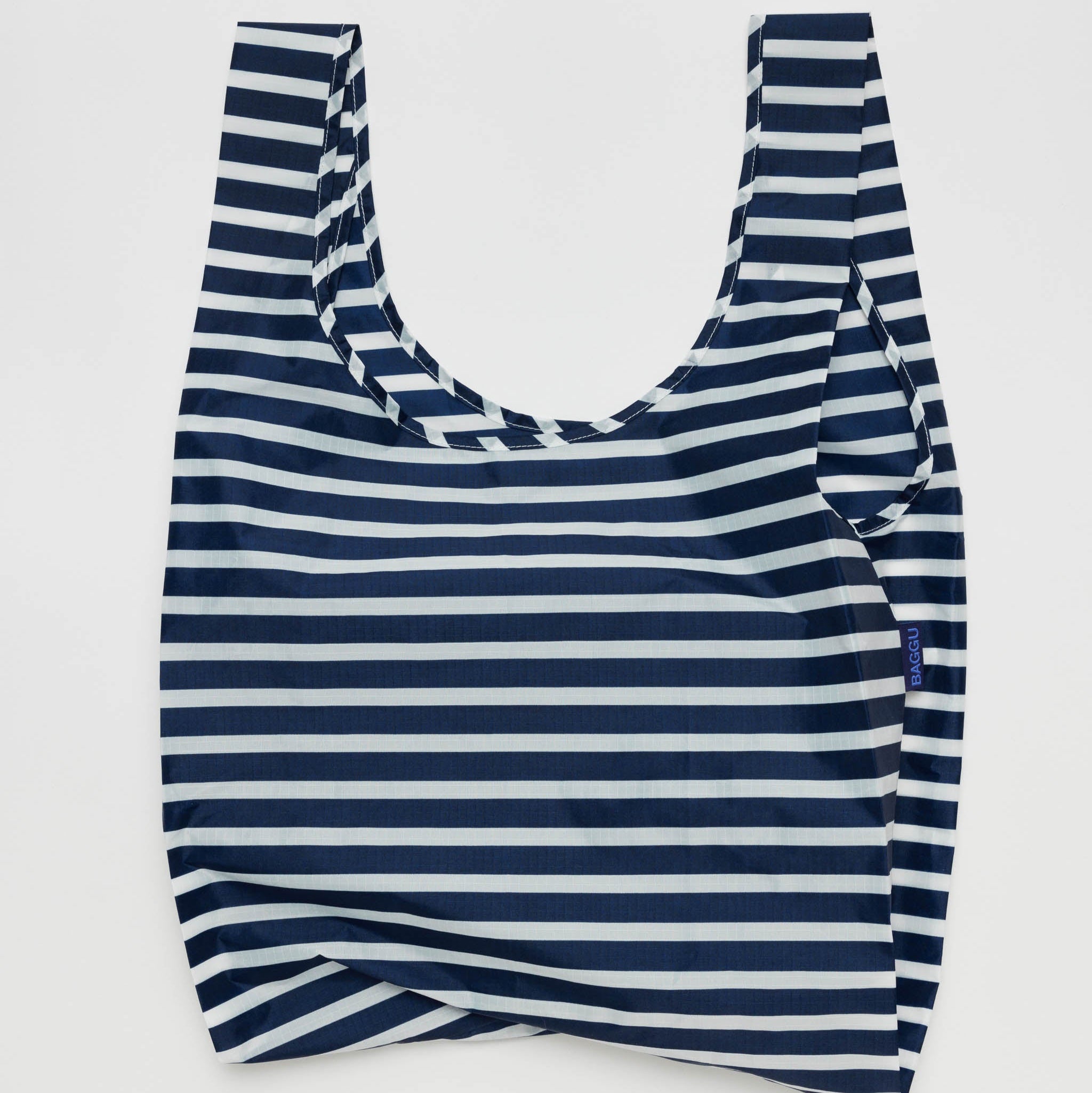 BAGGU Standard Reusable Bag (Navy Stripe)