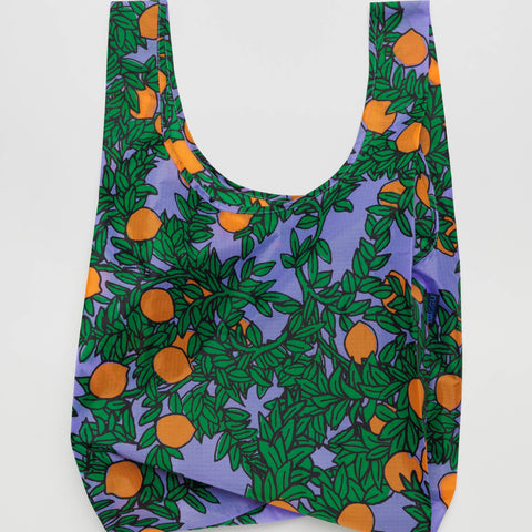 BAGGU Standard Reusable Bag (Orange Tree Periwinkle)
