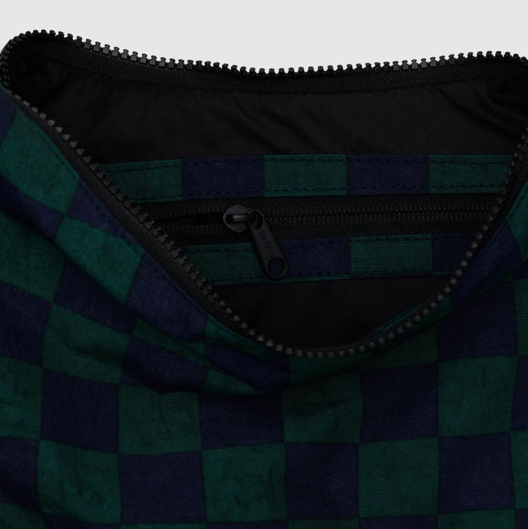 BAGGU Medium Crescent Bag (Navy Green Check)
