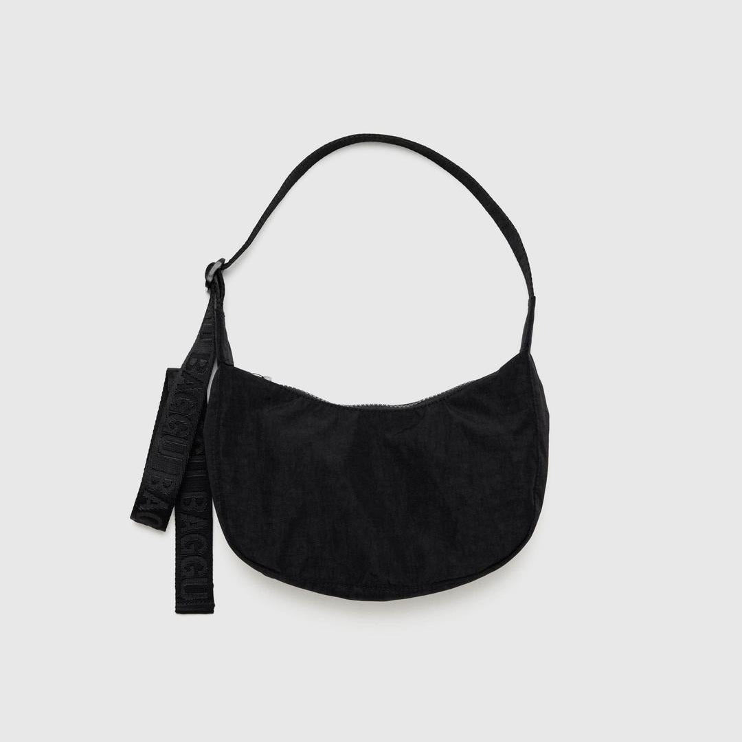 BAGGU Small Nylon Crescent Bag - Black