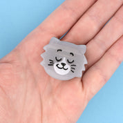 Mini Hair Claw (Grey Cat)