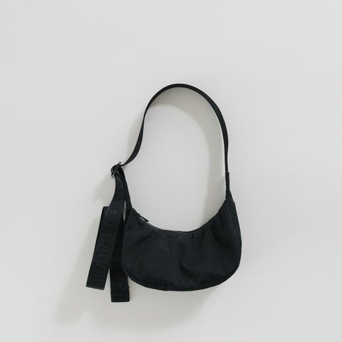 BAGGU Small Nylon Crescent Bag - Black