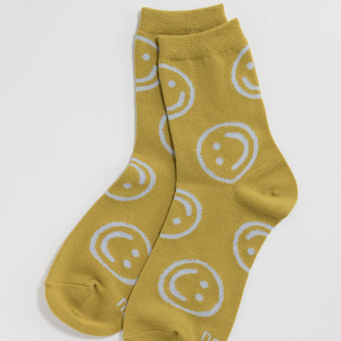 Crew Socks (Ochre Happy)