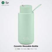 FrankGreen: Ceramic Bottle Mint Gelato 34oz (Straw Lid)