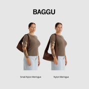 BAGGU Small Nylon Meringue Bag (Sage Stripe)