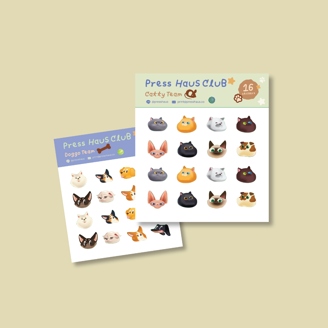 Press Haus - Sticker Pack Clear Cat & Dog