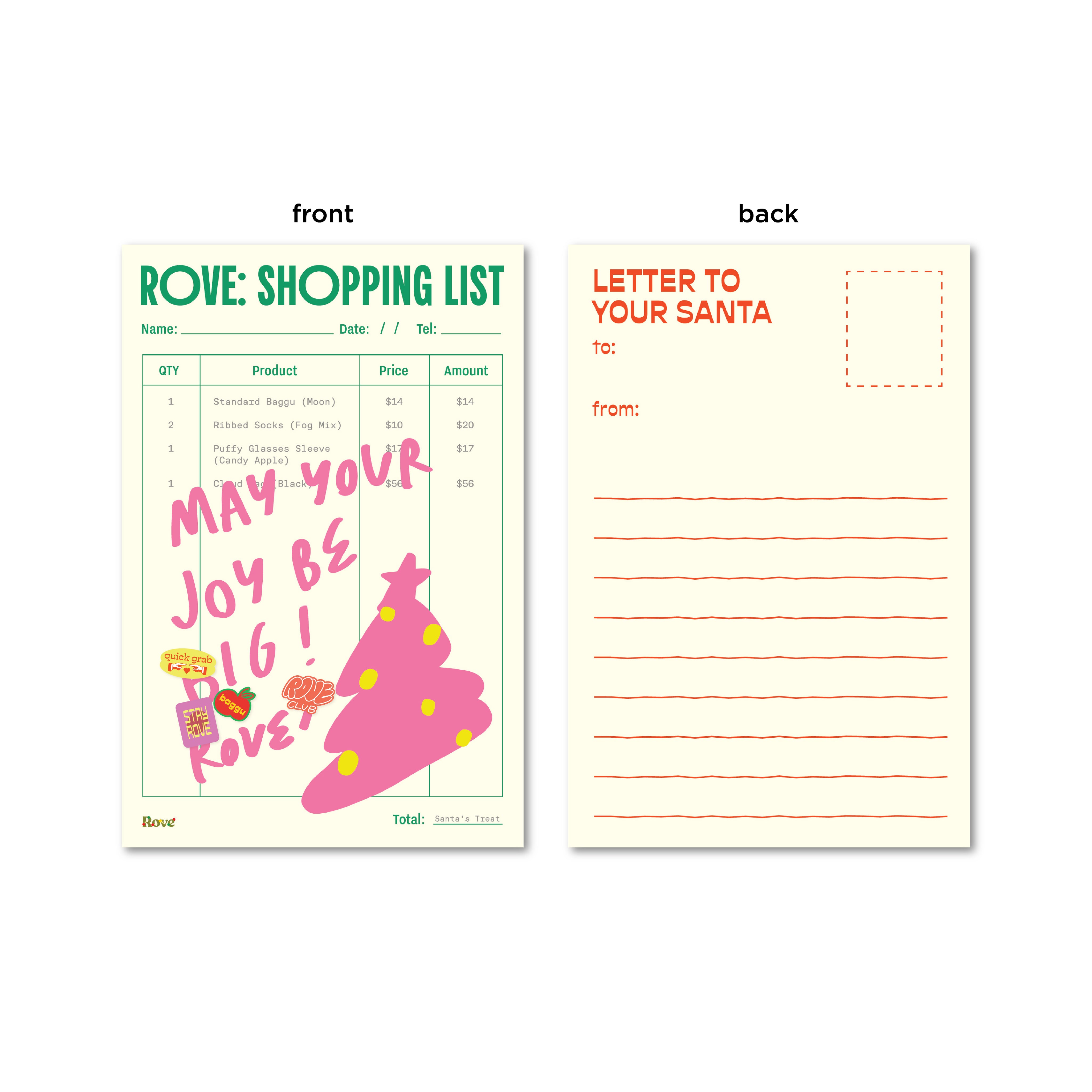 Postcard - Rove Shopping List