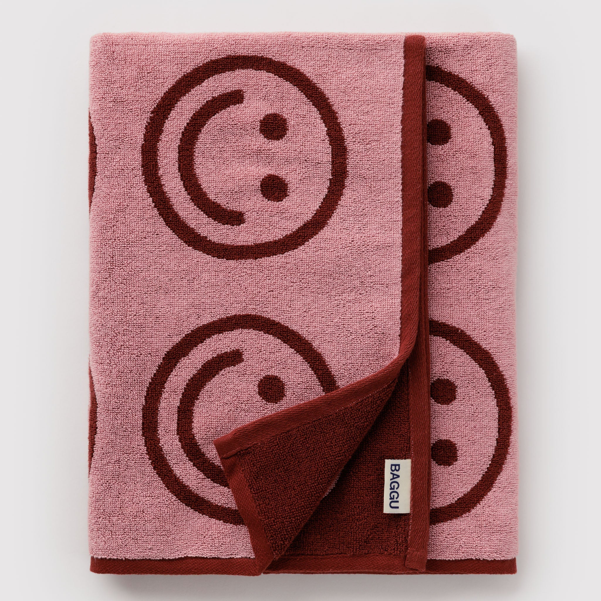 BAGGU Bath Towel (Blush Happy)
