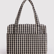 BAGGU Cloud Carry On Bag (Black and Cream Gingham)