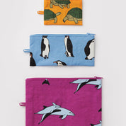 BAGGU Flat Pouch Set (Vacation Animals)