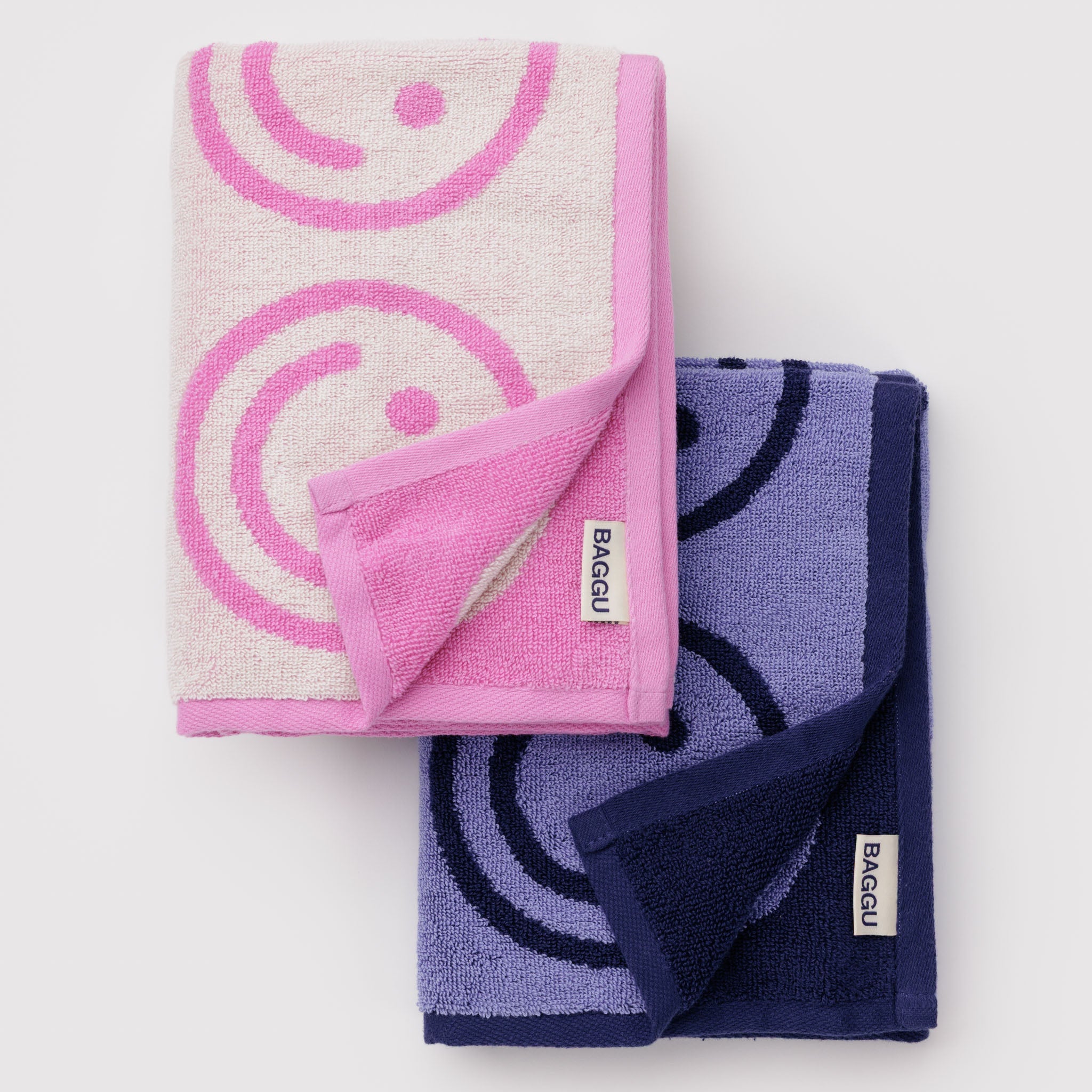 BAGGU Hand Towel Set of 2 (Happy Pink Blue)