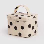 BAGGU Large Cosmetic Case (Cream and Black Polka Dot)