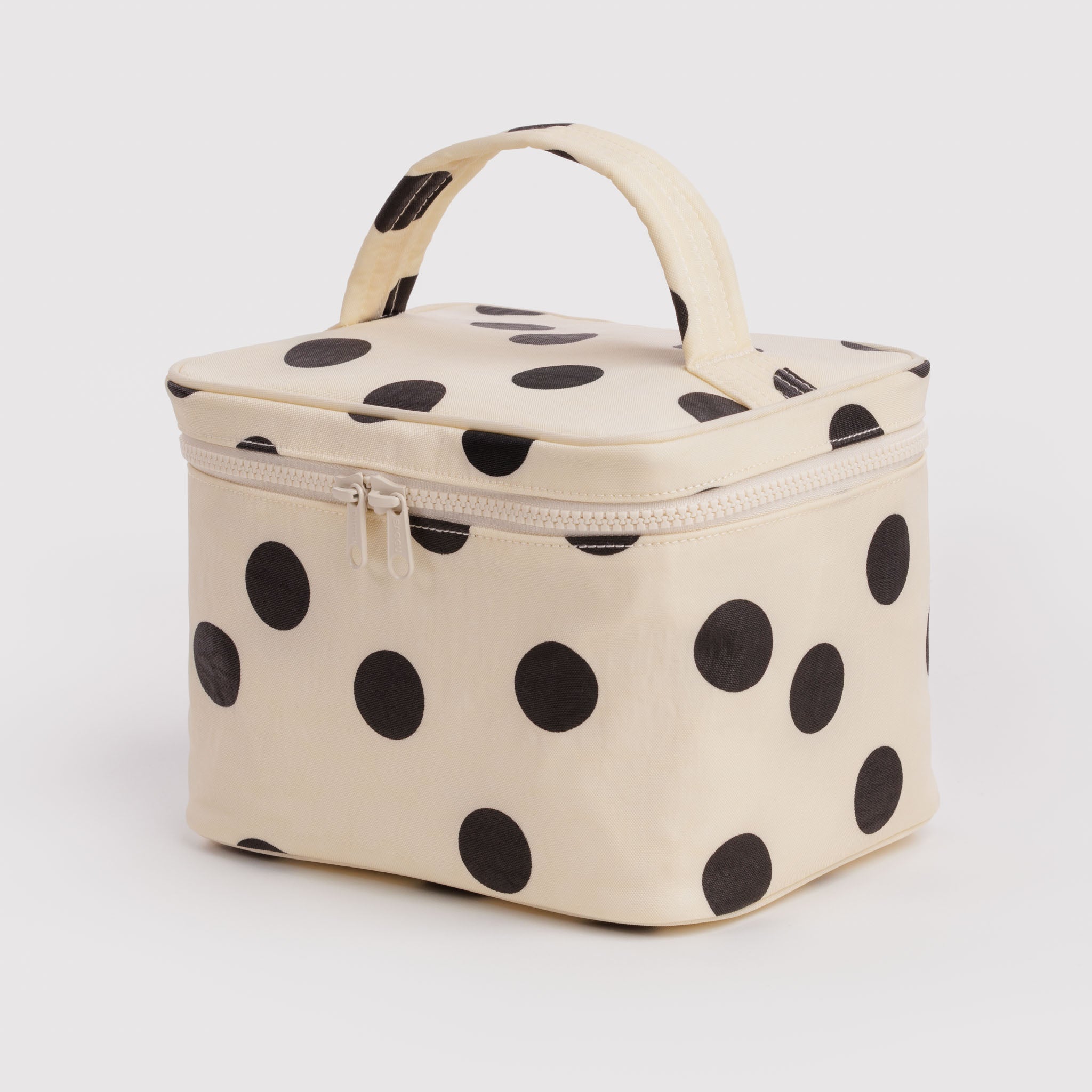 BAGGU Large Cosmetic Case (Cream and Black Polka Dot)