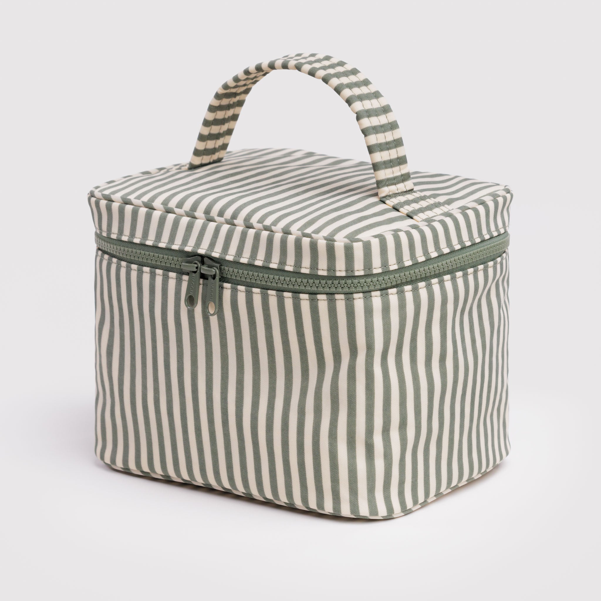 BAGGU Large Cosmetic Case (Sage Stripe)