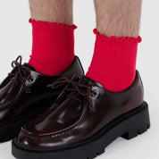 BAGGU Lettuce Edge Sock Set Of 2 - Lavender & Red