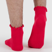BAGGU Lettuce Edge Sock Set Of 2 - Lavender & Red