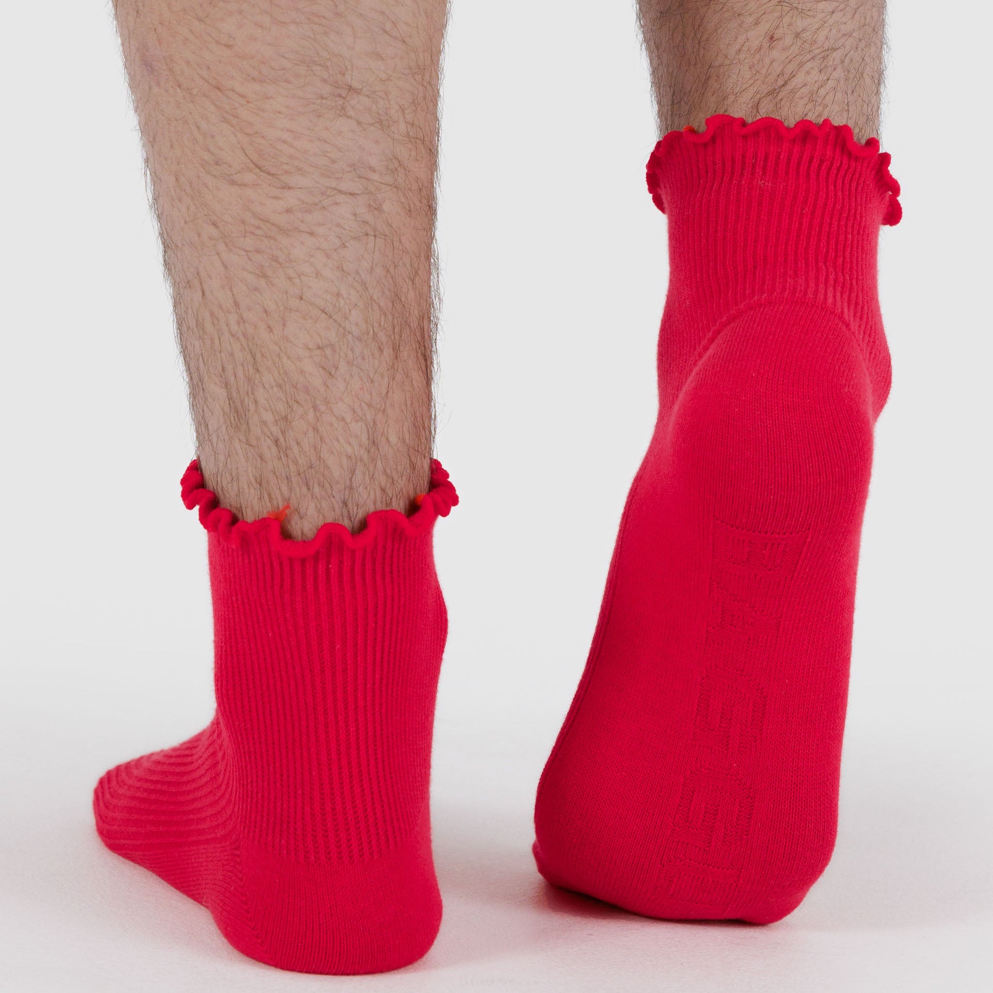 BAGGU Lettuce Edge Sock Set Of 2 - Lavender & Red