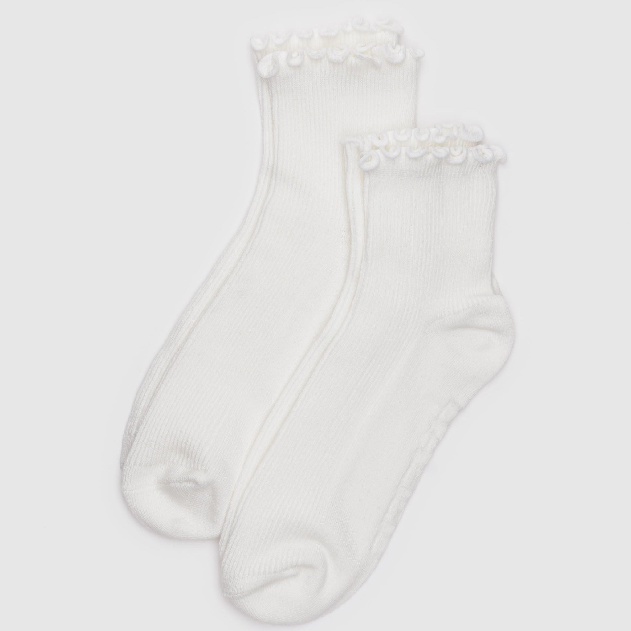 BAGGU Lettuce Edge Sock Set Of 2 - White