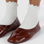 BAGGU Lettuce Edge Sock Set Of 2 - White