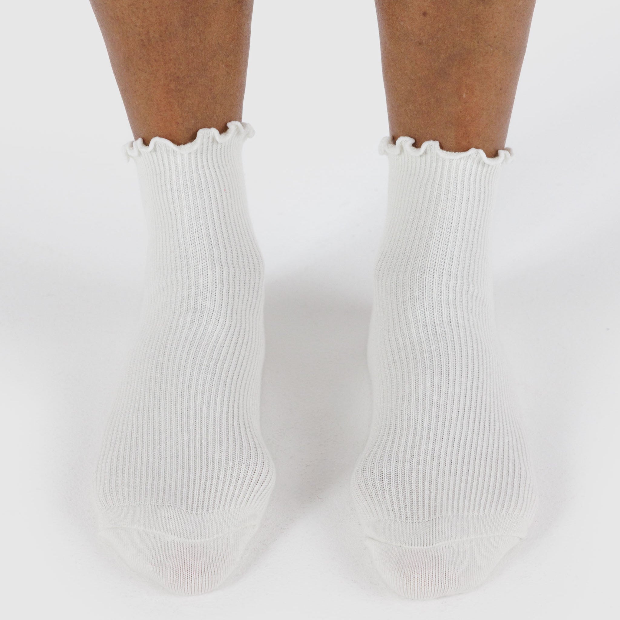 BAGGU Lettuce Edge Sock Set Of 2 - White