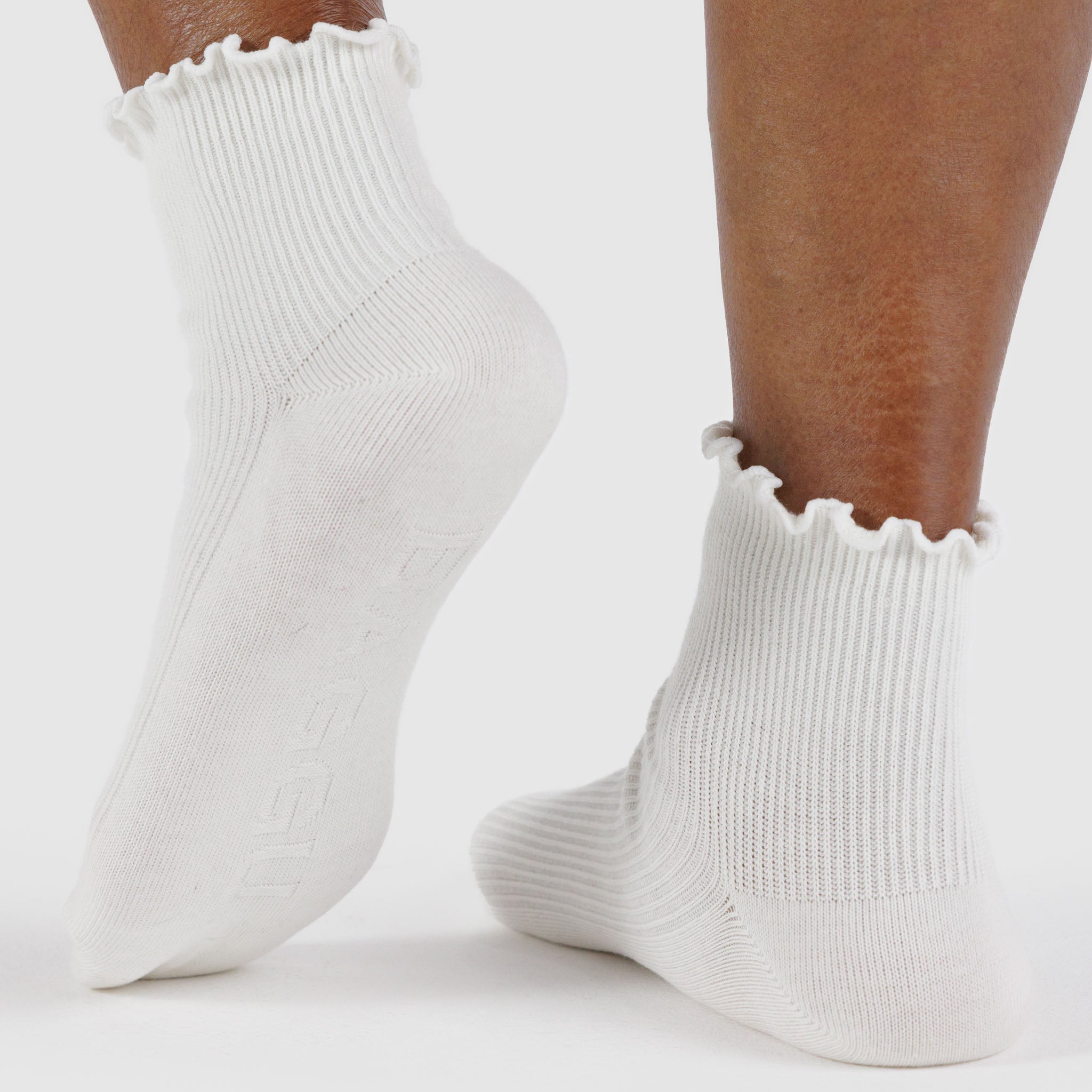 BAGGU Lettuce Edge Sock Set Of 2 - White