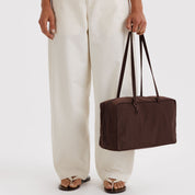 BAGGU Medium Nylon Bowler Bag (Coffee)