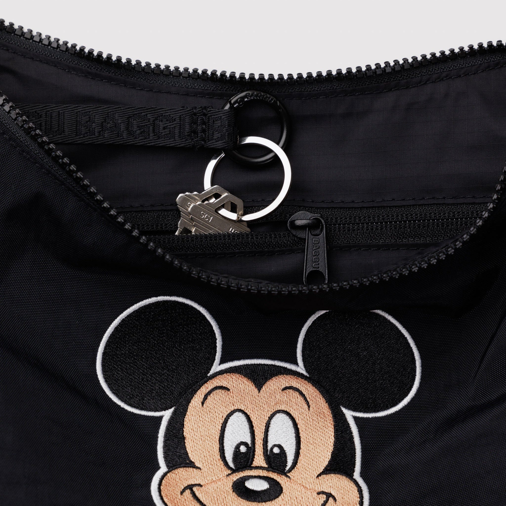 BAGGU Medium Crescent Bag (Embroidered Mickey Mouse Club)